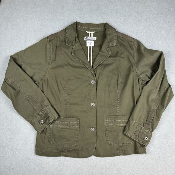 Columbia Jackets & Blazers - Columbia Jacket Womens XL Military Blazer Army Green Olive Buttons Cotton
